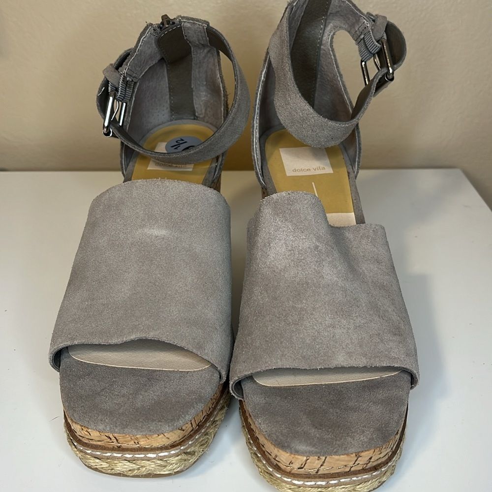 Dolce Vita Straw Otto Suede Ankle Strap Platform Wedge Espadrilles Sandal 9.5 - Picture 12 of 12
